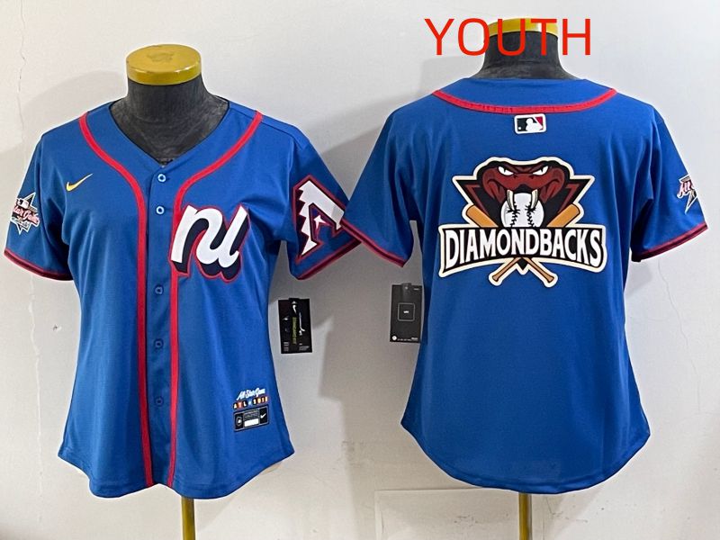 Youth 2025 Arizona Diamondback Blank Blue All star Nike MLB Jersey style 02->youth mlb jersey->Youth Jersey